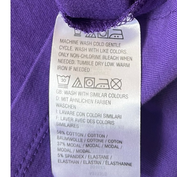 Isaac Mizrahi Live Women’s Plus Size Purple Long Sleeve V-Neck Top Size 1X - Picture 5 of 5